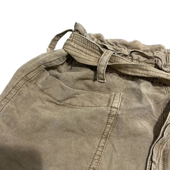 Lucky Brand Khaki Linen Paperbag Shorts. XS - Picture 2 of 4